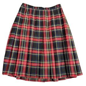 Vintage O'Neil of Dublin 100% Wool Red Tartan Plaid Kilt Skirt Size 20 Ireland